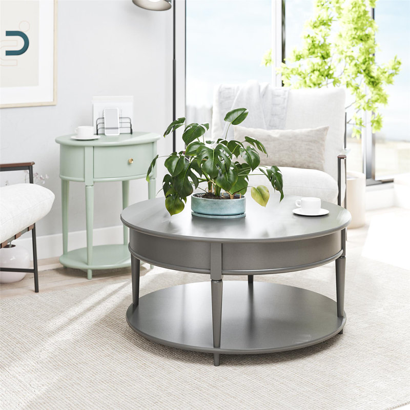 Alfanso Round Coffee Table with Storage